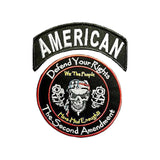 AMERICAN Defend Your Rights the 2nd Amendment 2 Patches Set for Vest Jacket