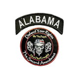 ALABAMA Defend Your Rights the 2nd Amendment 2 Patches Set for Vest Jacket