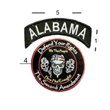 ALABAMA Defend Your Rights the 2nd Amendment 2 Patches Set for Vest Jacket