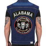 ALABAMA Defend Your Rights the 2nd Amendment 2 Patches Set for Vest Jacket