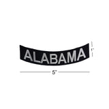 Alabama State White on Black Small Rocker Patch Front for Biker Jacket Vest