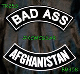 BAD ASS AFGHANISTAN Rocker 2 Patches Set Sew on for Vest Jacket