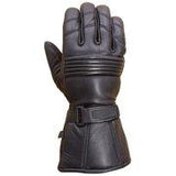 Black Leather Motorcycle Gloves - Size Large - Gauntlet Style for Riders