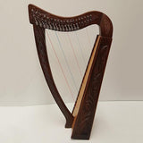 Tall Celtic Irish Rose Harp - 22 Strings Lever Solid Wood - Hand-Engraved Styles